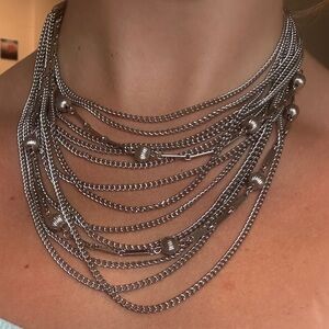 Vintage Silver Layered Necklace
